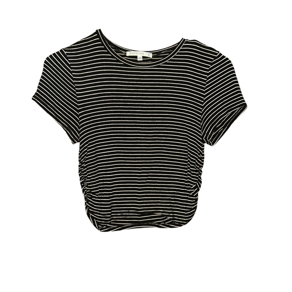 Black and White Striped Crop Top